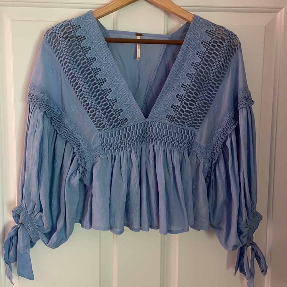 Free People Cotton Cropped Blouse